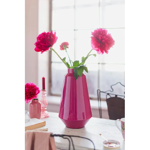 Vase en métal Rose Magenta