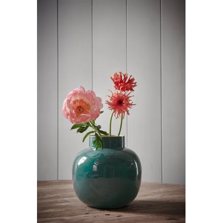 Vase en métal Rond Bleu Canard