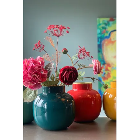 Vase en métal Rond Bleu Canard