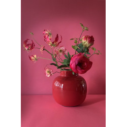 Vase en métal Rond Rouge Cerise - Bibop et Lula