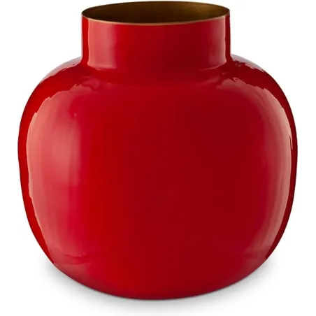Vase en métal Rond Rouge Cerise