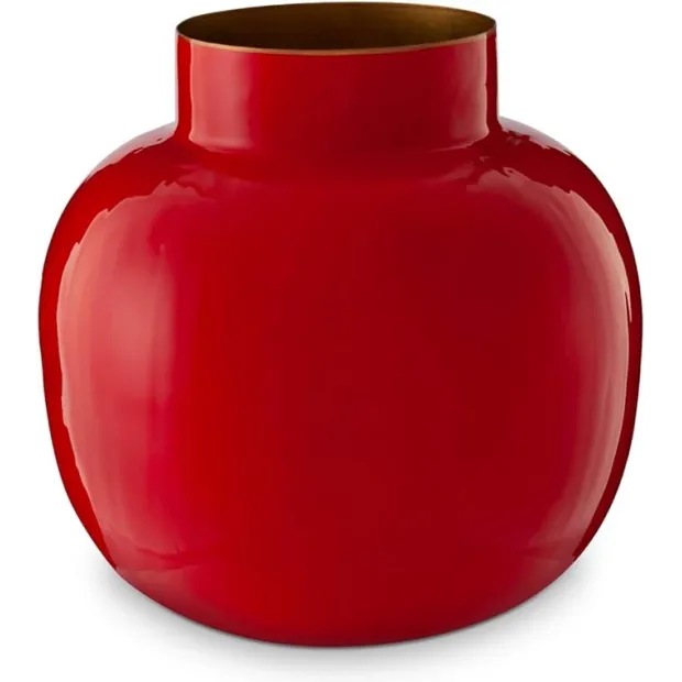 Vase en métal Rond Rouge Cerise