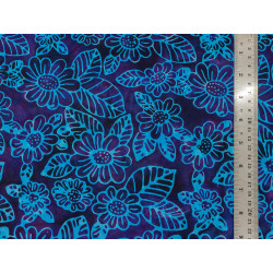 Tissu Coton Batik Blue Daisy - Bibop et Lula