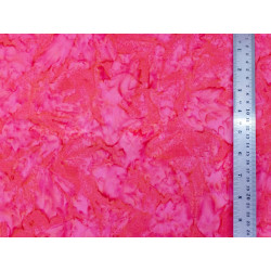 Tissu Coton Batik Marbré Rose Orangé - Bibop et Lula