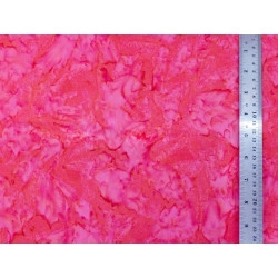 Tissu Coton Batik Marbré Rose Orangé - Bibop et Lula