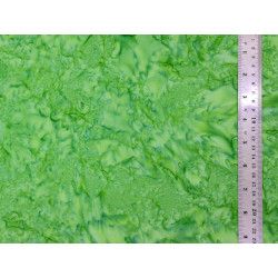 Tissu Coton Batik Marbré Vert Prairie - Bibop et Lula