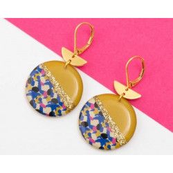 APRIL boucles d'oreilles "Paint Bleu" - Bibop et Lula