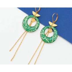 BILLIE boucles d'oreilles "Leaf Vert" - Bibop et Lula