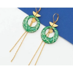 BILLIE boucles d'oreilles "Leaf Vert" - Bibop et Lula
