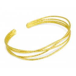 Bracelet jonc quatre rangs martelé - Bibop et Lula