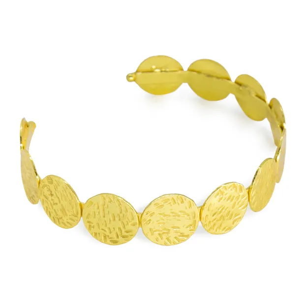 Bracelet jonc laiton pastilles