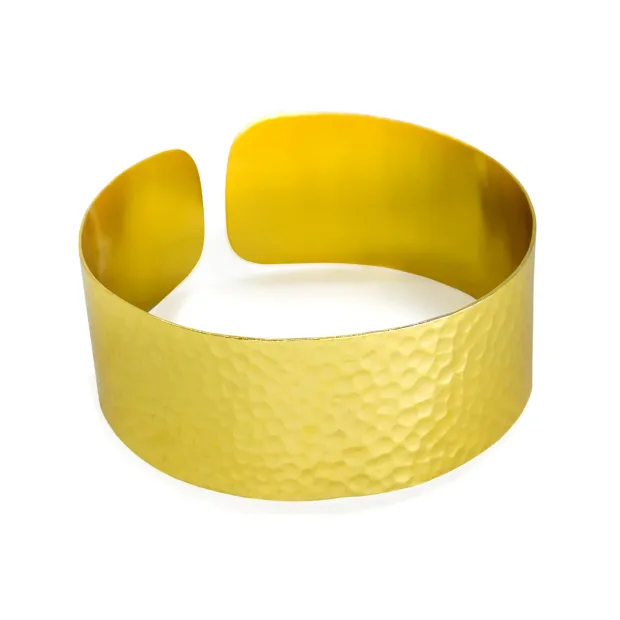 Bracelet manchette laiton martelé