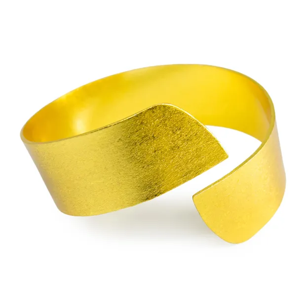 Bracelet manchette laiton spirale