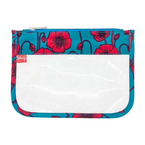 Petite trousse de toilette tranparente Coquelicots