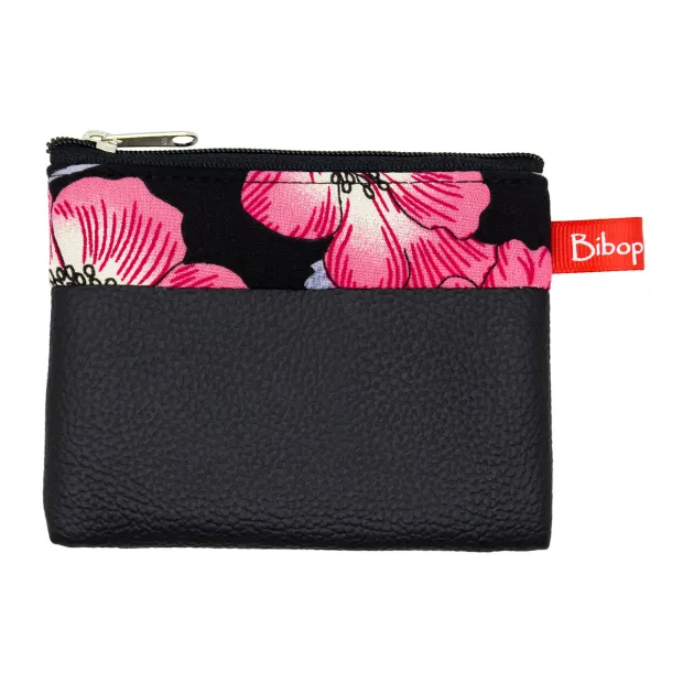 Petit porte-monnaie Simili Rosetta Noir