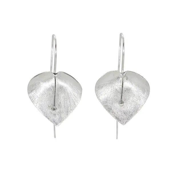 Boucles d'oreilles argent Brossé Feuille