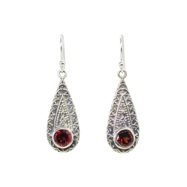 Boucles d'oreilles argent Calissons Grenats