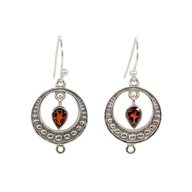 Boucles d'oreilles argent Comète Grenat