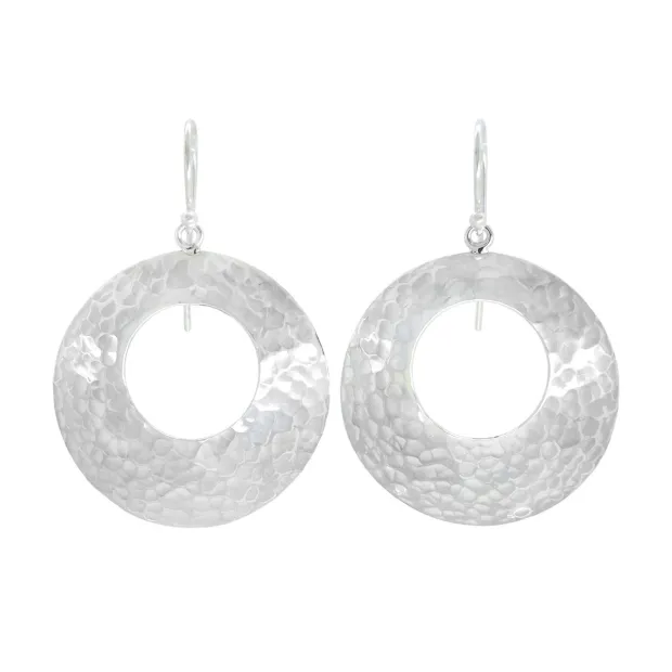 Boucles d'oreilles argent Créoles Martelées