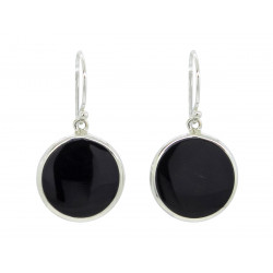 Boucles d'oreilles argent Disques Onyx - Bibop et Lula