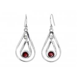 Boucles d'oreilles argent Double Goutte Grenat - Bibop et Lula