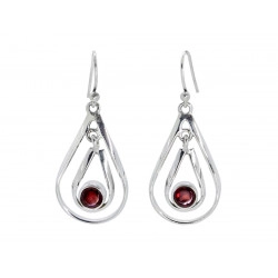 Boucles d'oreilles argent Double Goutte Grenat - Bibop et Lula
