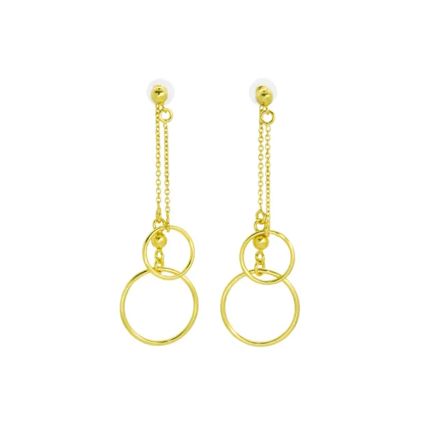 Boucles d'oreilles pendantes clous laiton Anneaux