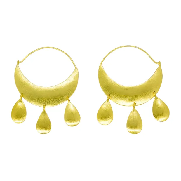 Boucles d'oreilles pendantes laiton Créoles gouttes