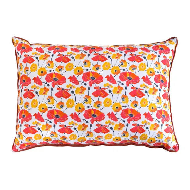 Grand Coussin rectangle Pavots