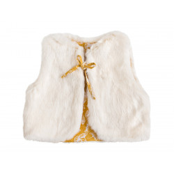 Gilet moumoute réversible bébé Gingko jaune - Bibop et Lula