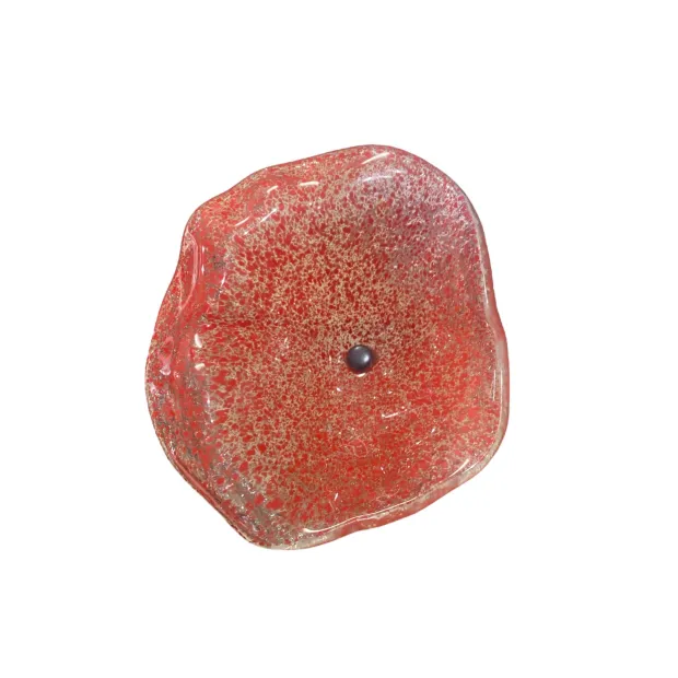 Fleurs en verre transparent rouge moucheté coquelicots - Grand