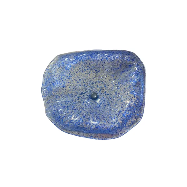 Fleurs en verre transparent bleu moucheté coquelicots - Grand