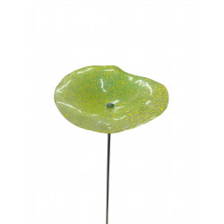 Fleurs en verre transparent vert jaune moucheté coquelicots - Grand - Bibop et Lula