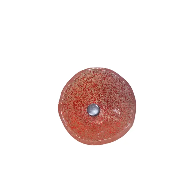 Fleurs en verre transparent rouge moucheté coquelicots - Moyen