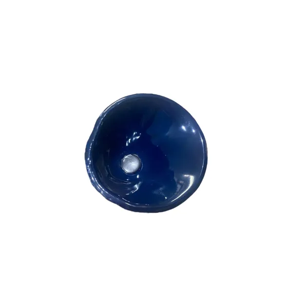 Fleurs en verre bleu canard coquelicots - Moyen