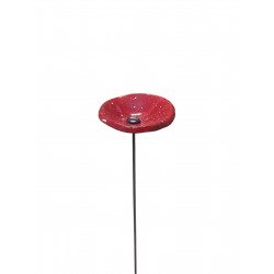 Fleur en verre rouge/blanc moucheté coquelicots - Petit - Bibop et Lula
