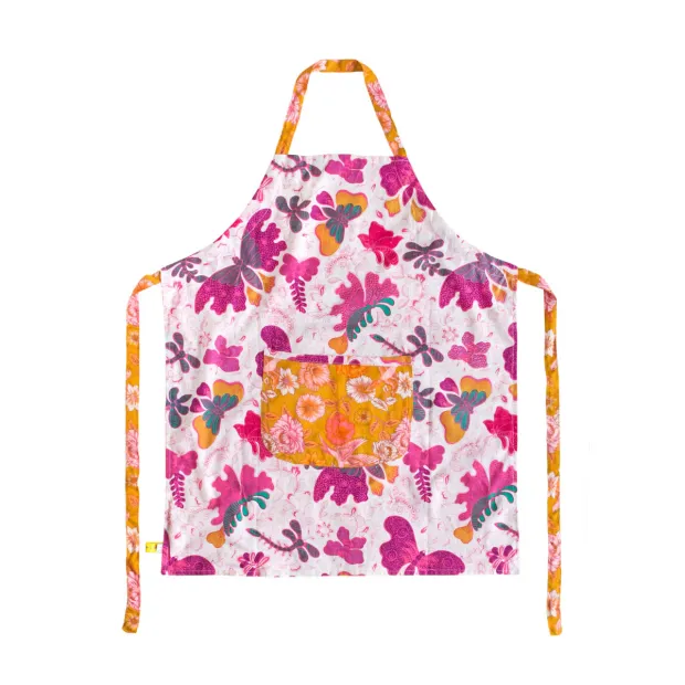 Tablier de cuisine enfant réversible Papillons roses