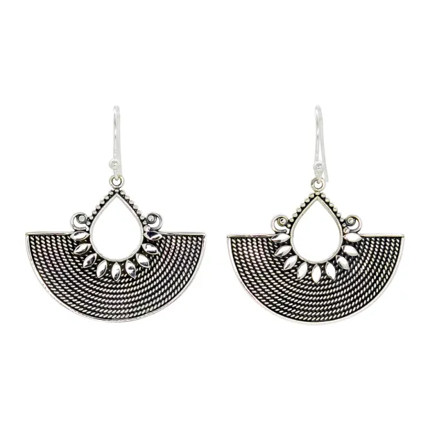 Boucles d'oreilles pendantes argent Papyrus