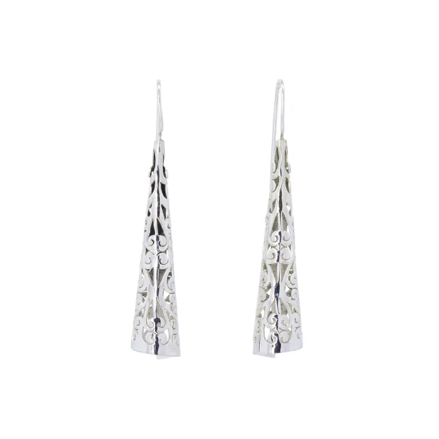 Boucles d'oreilles pendantes argent Parchemin