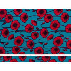 Tissu coton Coquelicots - Bibop et Lula
