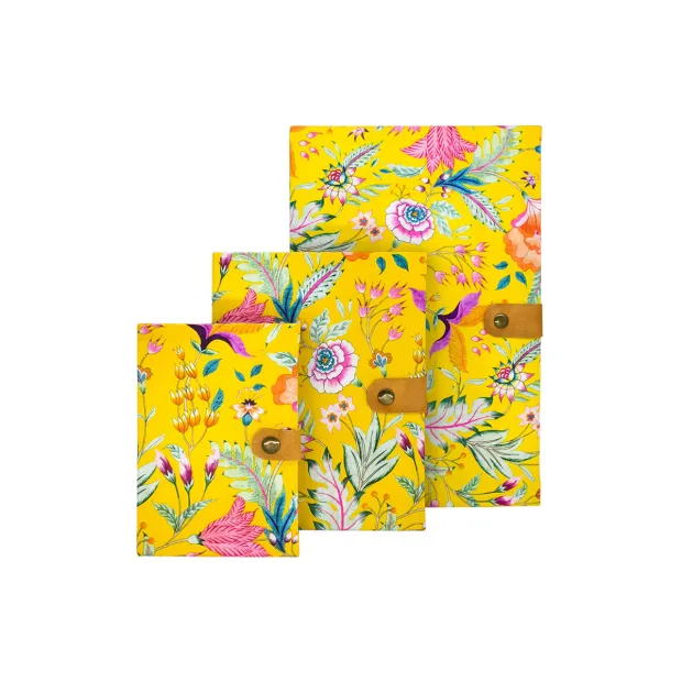 Carnets de notes tissu Pondichery Jaune