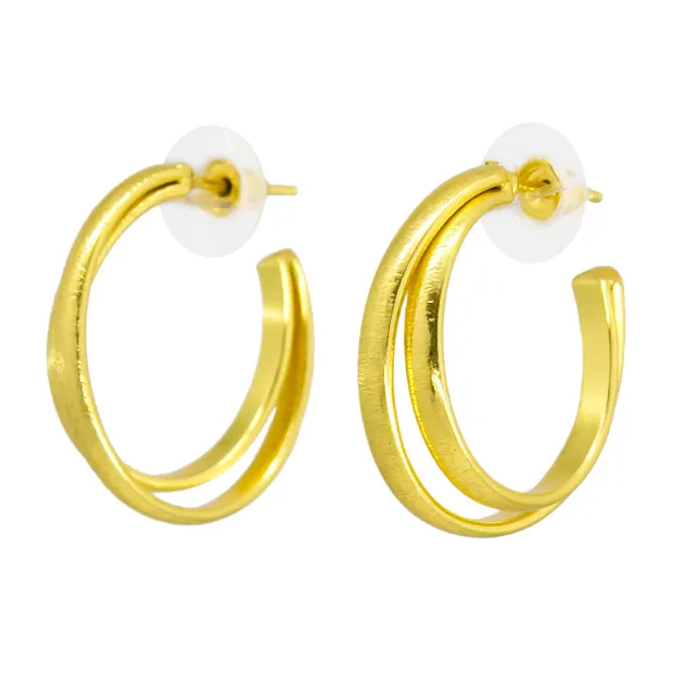 Boucles d'oreilles clous en laiton Double Créoles