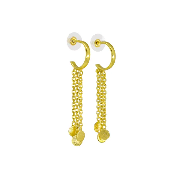 Boucles d'oreilles clous en laiton Créoles et Chaînes