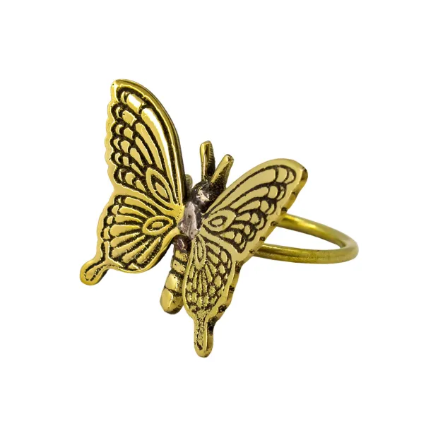Rond de Serviette en Laiton Papillon