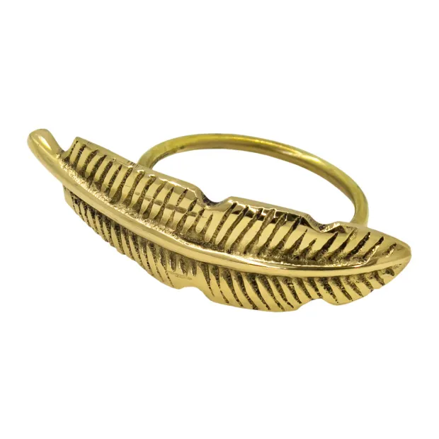 Rond de Serviette en Laiton Plume