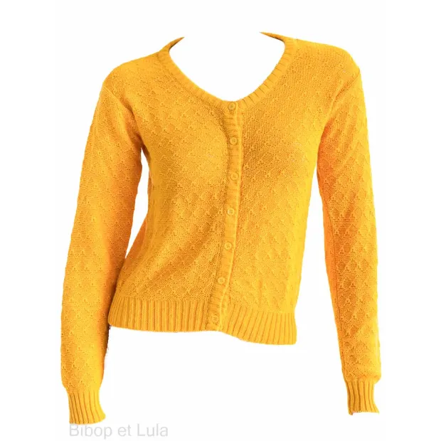 Gilet coton Jaune Moutarde