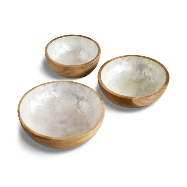 Petits plateaux décoratif bois et nacre Cercle