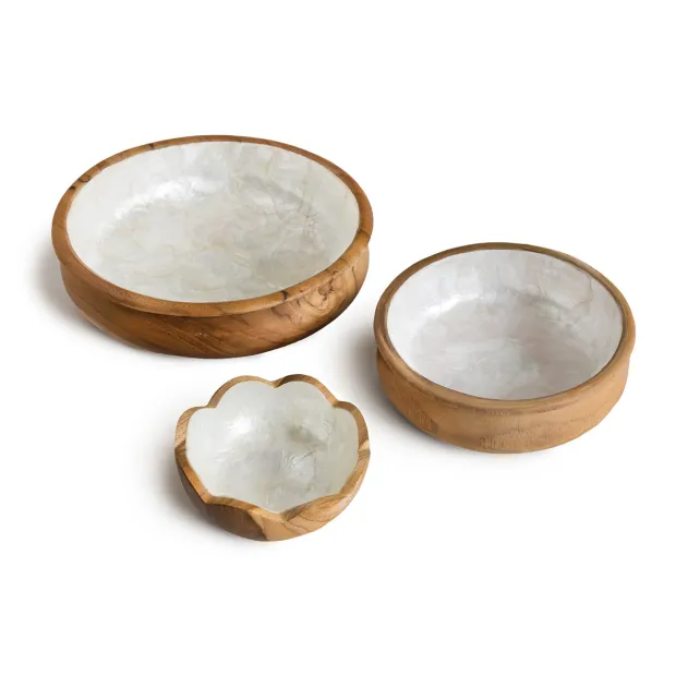 Petits plateaux décoratif bois et nacre Vague