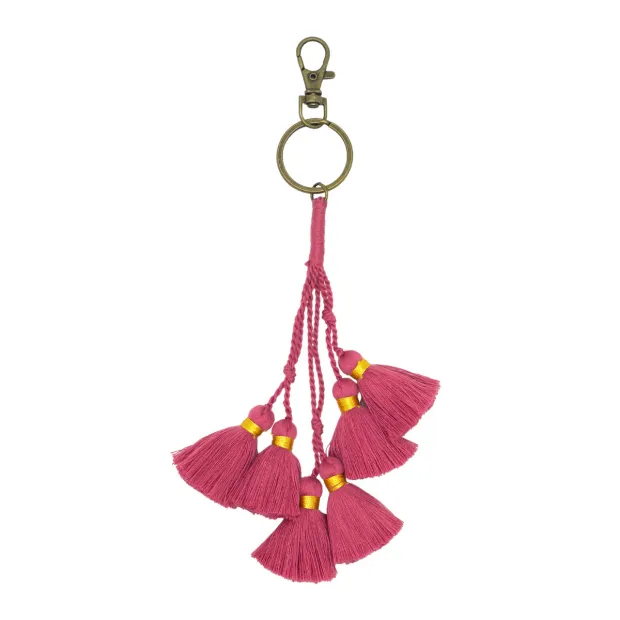 Porte-clé mini pompons rose pâle