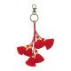 Porte-clé mini pompons rouge - Bibop et Lula